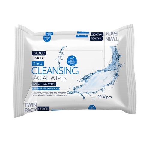 Cleansing facial wipes - 3-in-1,